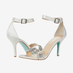 Betsey Johnson BLUE Size 9.5. New w box, never worn. Embellished 3.5" Stilleto